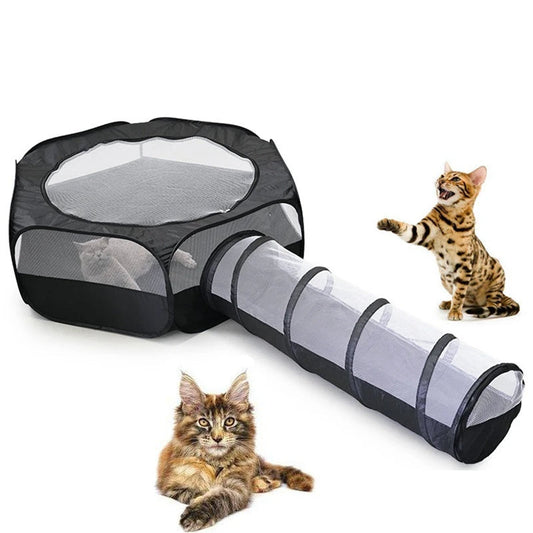 KFX-3936829 Foldable Cat Tunnel with Detachable Design and Multi-Purpose Use for Play and Relaxation