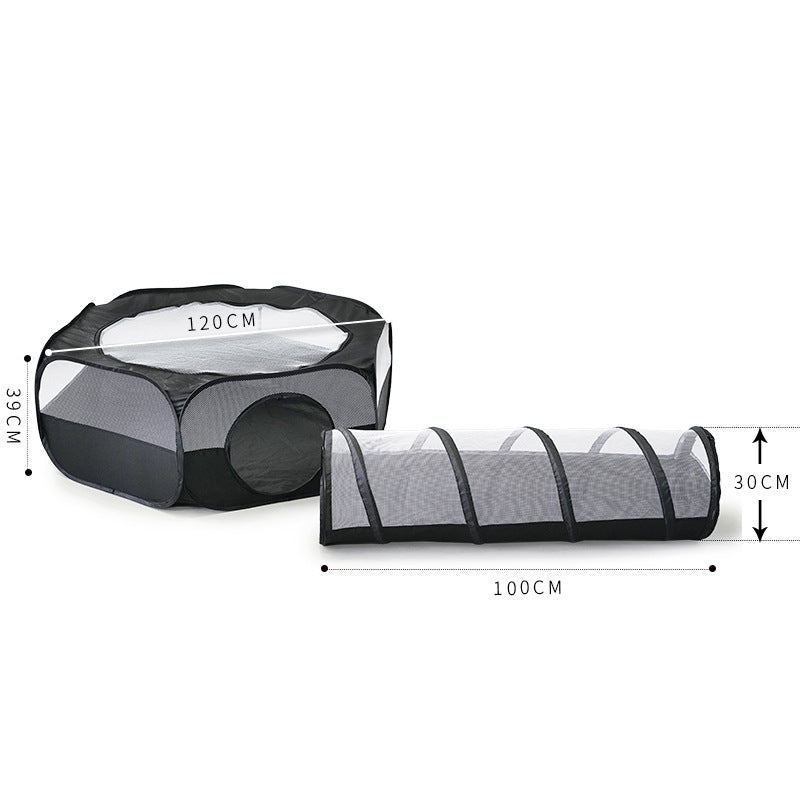 KFX-3936829 Foldable Cat Tunnel with Detachable Design and Multi-Purpose Use for Play and Relaxation