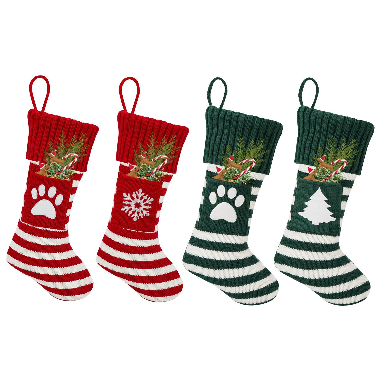 KFX-3939773 Christmas Pet Socks Gift Set - Knitted Holiday Designs for Cats and Dogs
