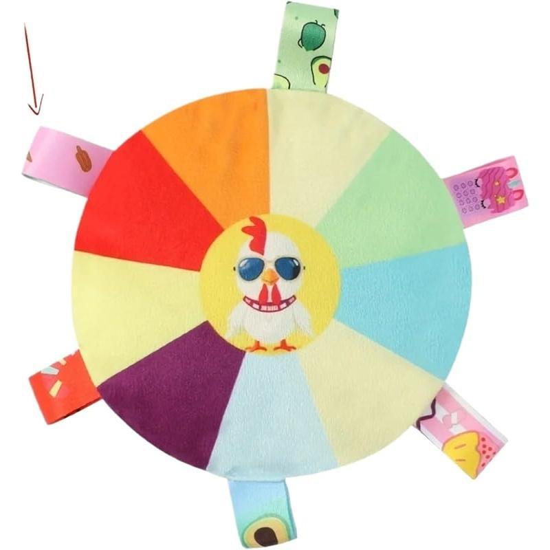 KFX-3942589 Interactive Plush Dog Flying Disc Toy with Chew Resistance and Bells, Washable Tug-of-War Design
