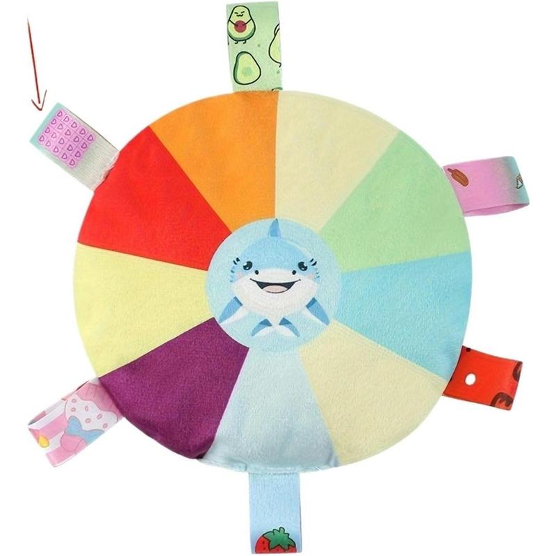 KFX-3942589 Interactive Plush Dog Flying Disc Toy with Chew Resistance and Bells, Washable Tug-of-War Design