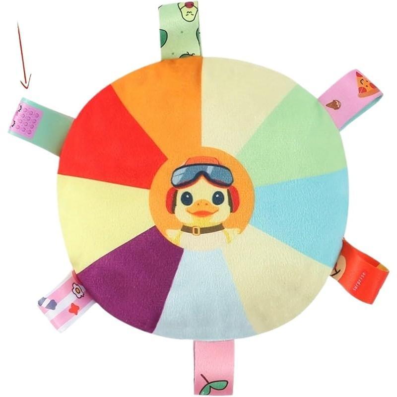 KFX-3942589 Interactive Plush Dog Flying Disc Toy with Chew Resistance and Bells, Washable Tug-of-War Design