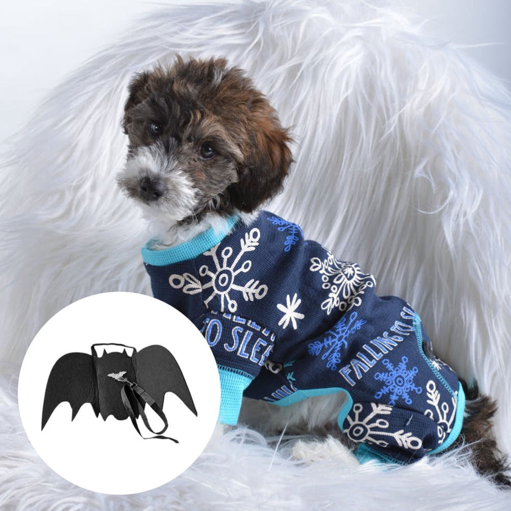 KFX-3942717 Halloween Pet Bat Wings Costume for Dogs and Cats - Durable Black Polyester Fiber and Felt Fabric