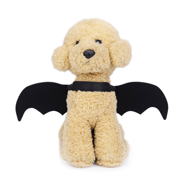 KFX-3942717 Halloween Pet Bat Wings Costume for Dogs and Cats - Durable Black Polyester Fiber and Felt Fabric