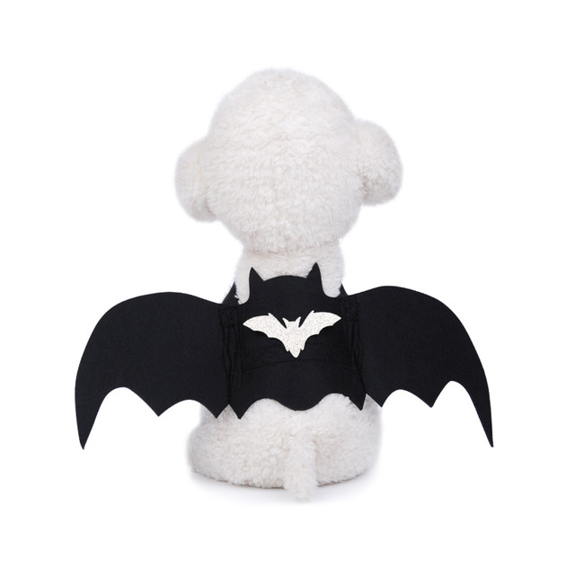 KFX-3942717 Halloween Pet Bat Wings Costume for Dogs and Cats - Durable Black Polyester Fiber and Felt Fabric