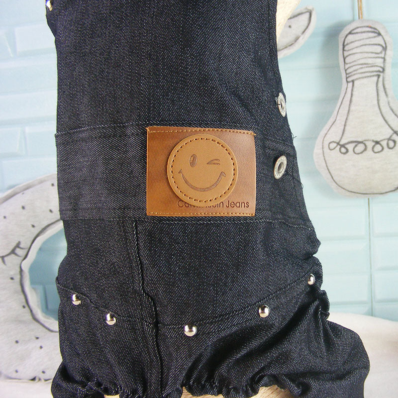 KFX-3943485 Casual Cotton Denim Overalls for Dogs