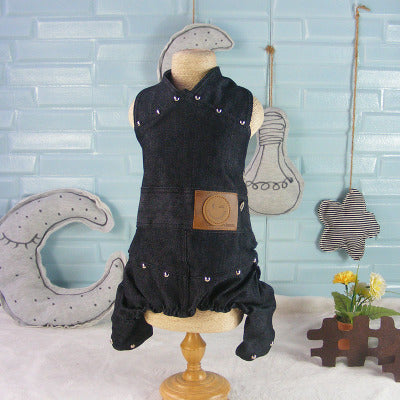 KFX-3943485 Casual Cotton Denim Overalls for Dogs