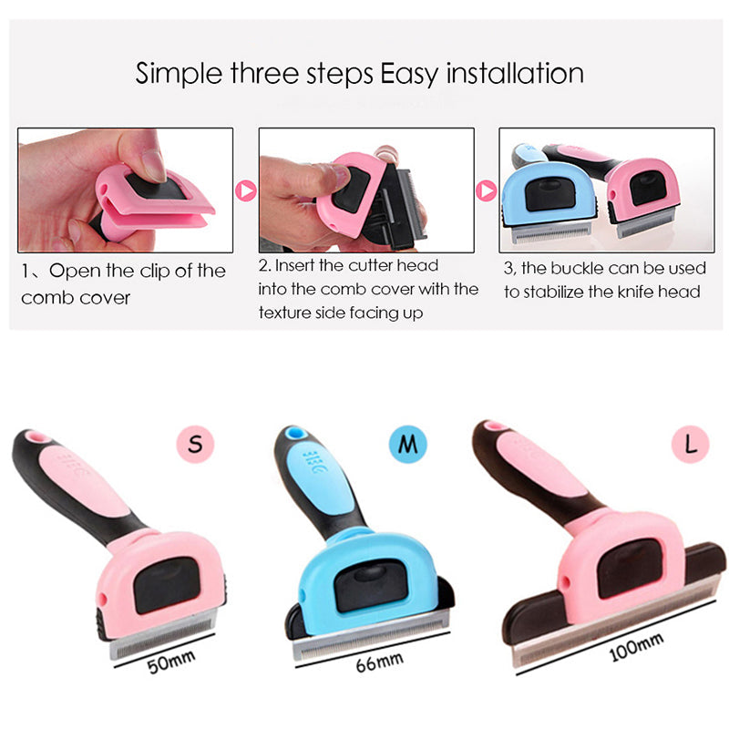 KFX-3944509 Pet Hair Removal Comb for Dogs and Cats - Reduces Shedding by 90%