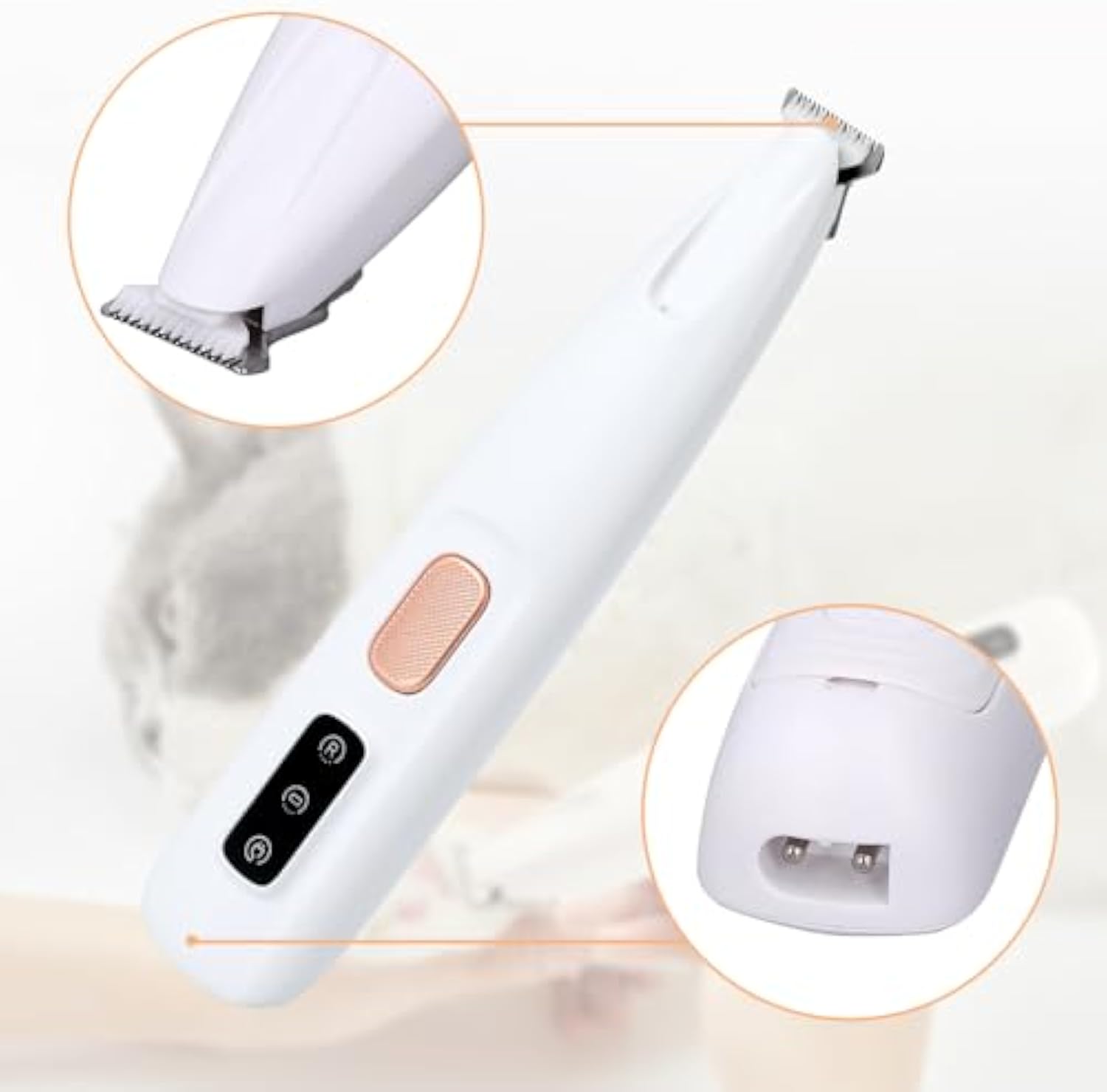 KFX-3946173 Electric Dog Paw Trimmer with LED Light - Rechargeable Low Noise Pet Hair Clipper
