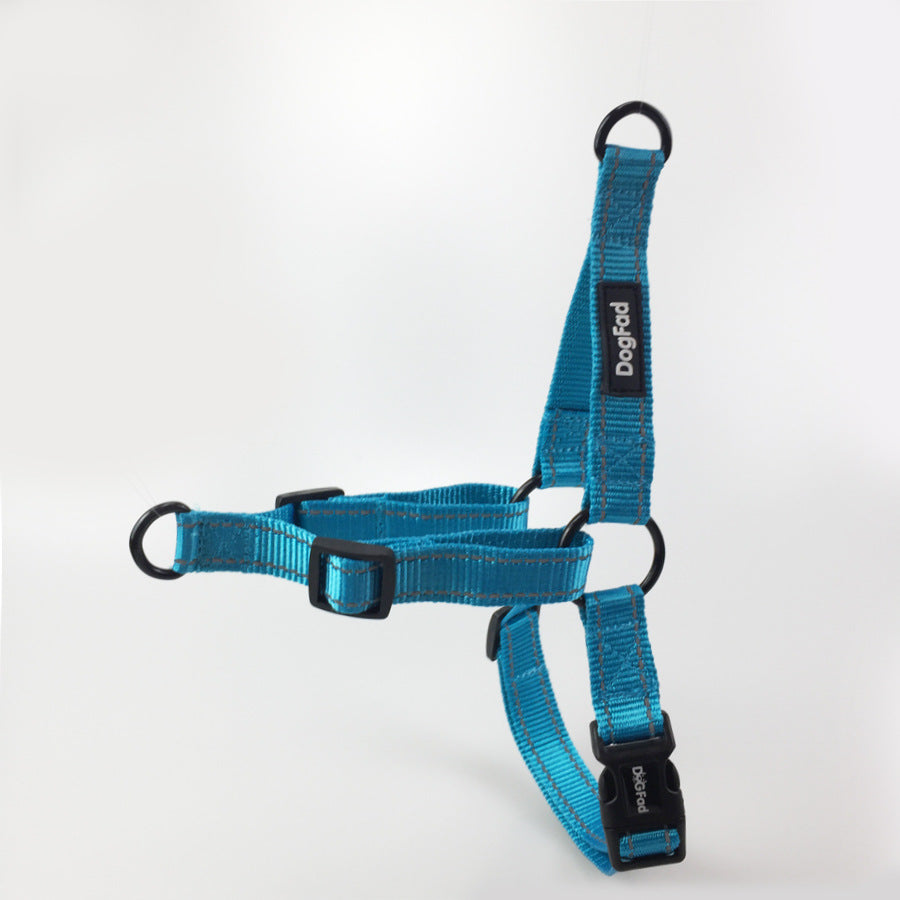 KFX-3947965 Reflective Adjustable Nighttime Pet Dog Harness with Nylon Chest Strap and Leash Options
