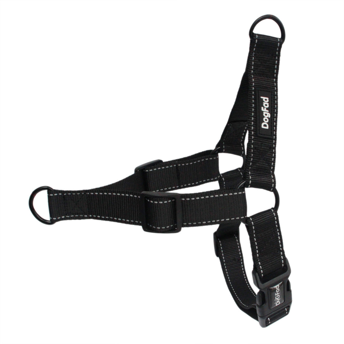 KFX-3947965 Reflective Adjustable Nighttime Pet Dog Harness with Nylon Chest Strap and Leash Options