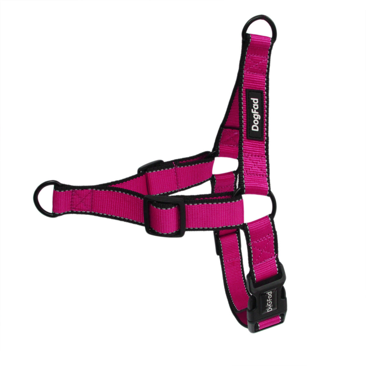 KFX-3947965 Reflective Adjustable Nighttime Pet Dog Harness with Nylon Chest Strap and Leash Options