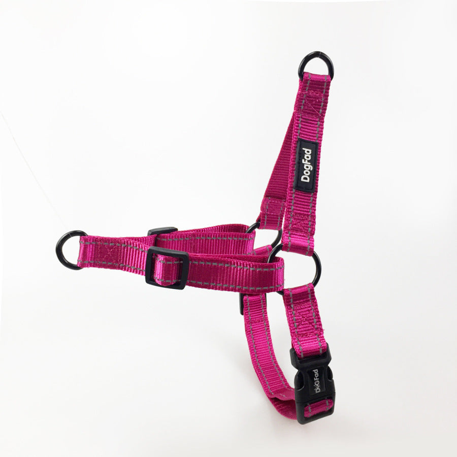 KFX-3947965 Reflective Adjustable Nighttime Pet Dog Harness with Nylon Chest Strap and Leash Options