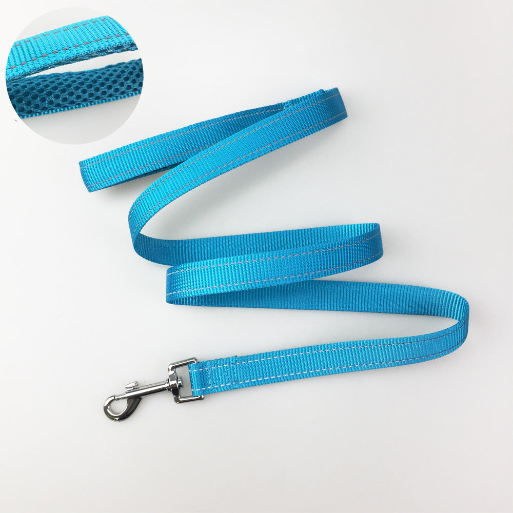 KFX-3947965 Reflective Adjustable Nighttime Pet Dog Harness with Nylon Chest Strap and Leash Options