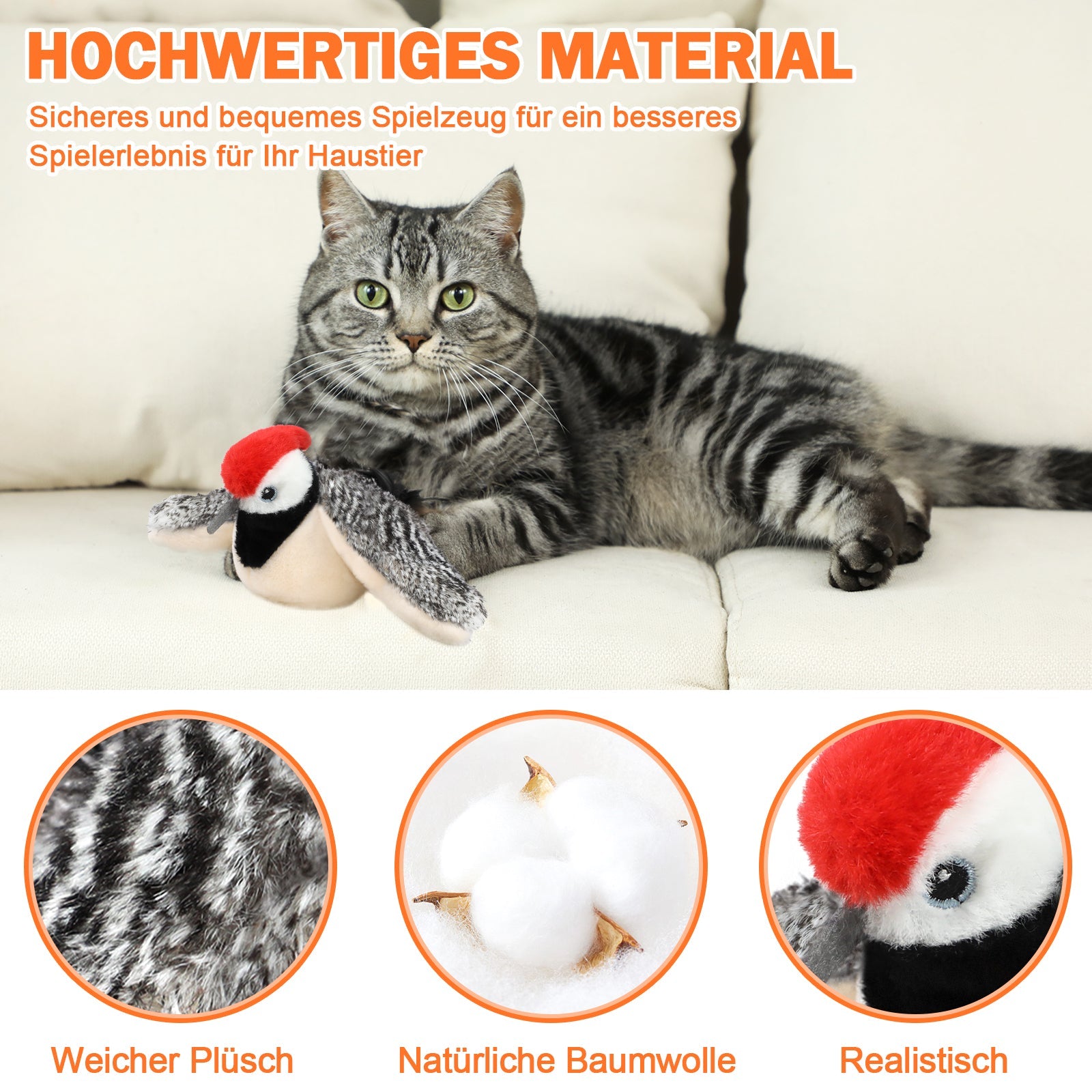 KFX-3949501 Interactive Rechargeable Cat Toy with Motion and Catnip for Self-Entertainment