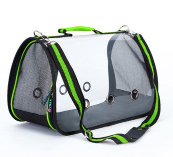 KFX-3950909 Transparent Portable Messenger Bag for Pets - Acrylic Material, Available in Red, Green, and Orange, Sizes S to L