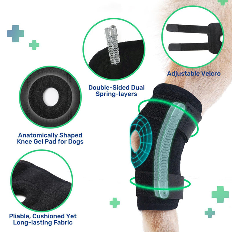 KFX-3951933 Pet Knee Pad for Dogs - ACL Ligament Support for Joint Injury Recovery - Breathable Hock Protector - Available in S/M/L
