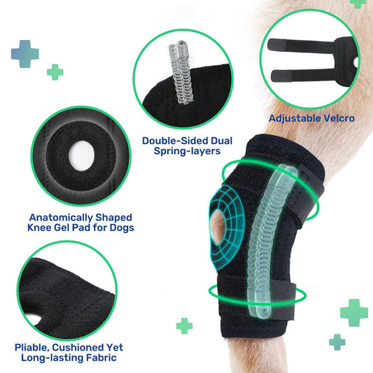 KFX-3951933 Pet Knee Pad for Dogs - ACL Ligament Support for Joint Injury Recovery - Breathable Hock Protector - Available in S/M/L