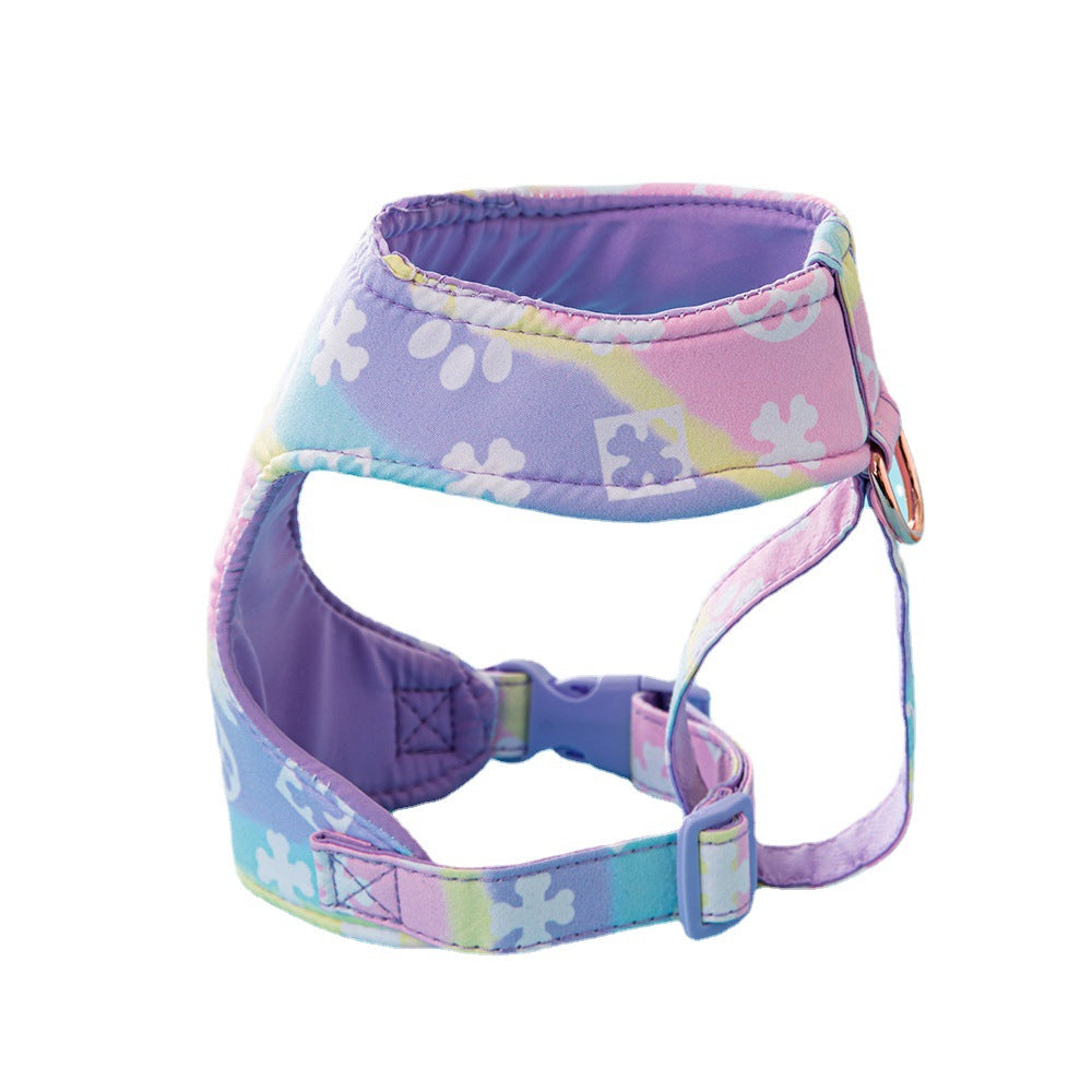 KFX-3953725 Fashionable Pet Harness with Traction Rope - Available in Red, Blue, Pink