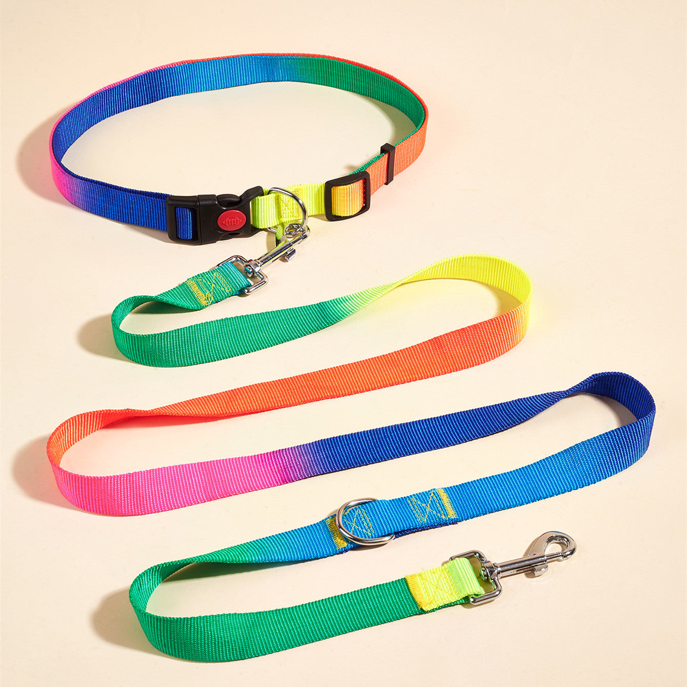 KFX-3954237 Hands-Free Pet Shoulder Traction Lead - Adjustable Nylon Harness, Black, 2.5cm Width, 180cm Length, Fits Waist 75-115cm