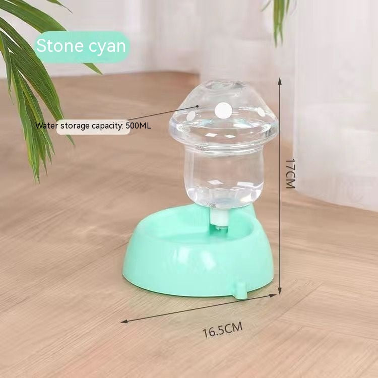 KFX-3954621 Mushroom Shaped Automatic Pet Feeder & Water Bowl for Cats and Dogs, 1.8L Grain, 500ML Water