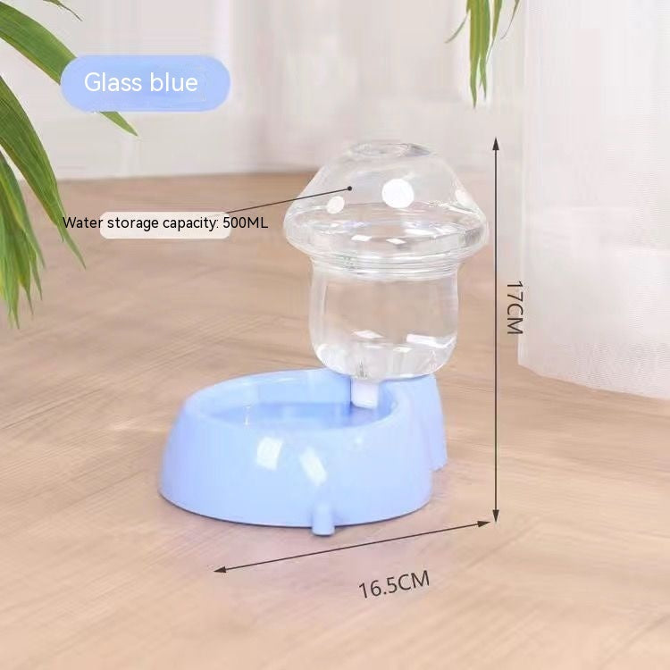 KFX-3954621 Mushroom Shaped Automatic Pet Feeder & Water Bowl for Cats and Dogs, 1.8L Grain, 500ML Water