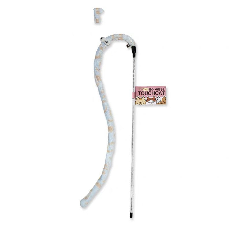 KFX-3955261 Cat Feather Teaser Stick with Colorful Stripes and Patterns for Playful Kittens