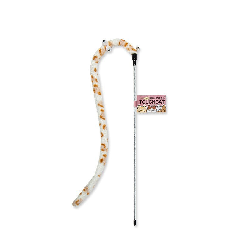KFX-3955261 Cat Feather Teaser Stick with Colorful Stripes and Patterns for Playful Kittens