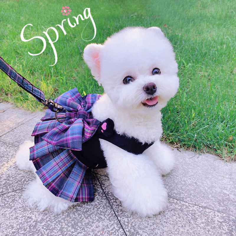 KFX-3956797 Small Purple Leisure Dog Clothes for Pomeranians and Bichons, Lightweight Fabric