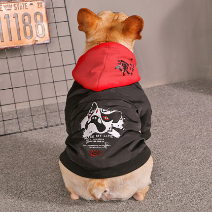 KFX-3958845 Casual Cotton-Padded Clothing for Medium Size Corgis in Military Green, Military Red, and Blue White