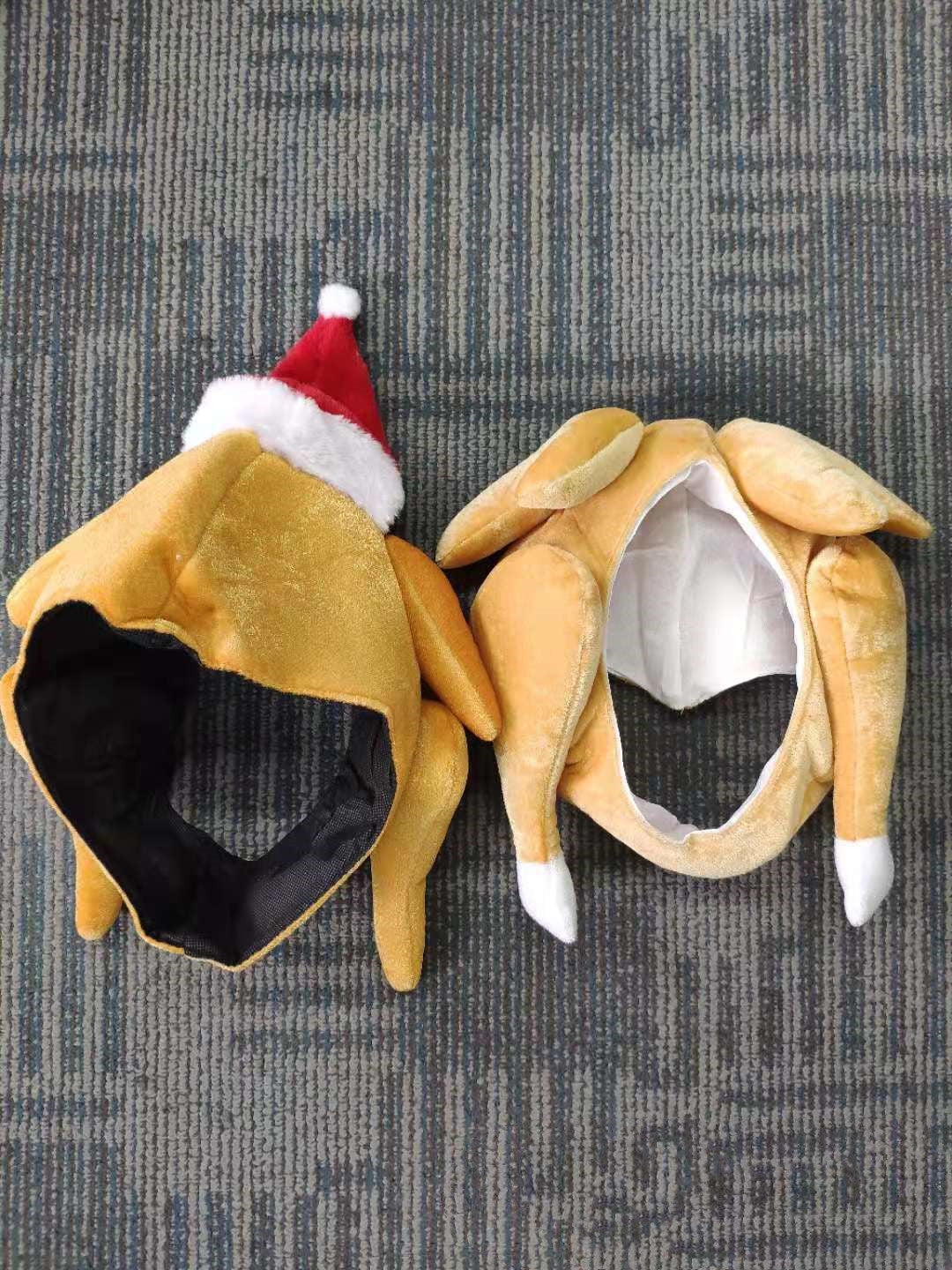 KFX-3959229 Full Face Plush Turkey Hat for Thanksgiving Costume Dress-Up Party