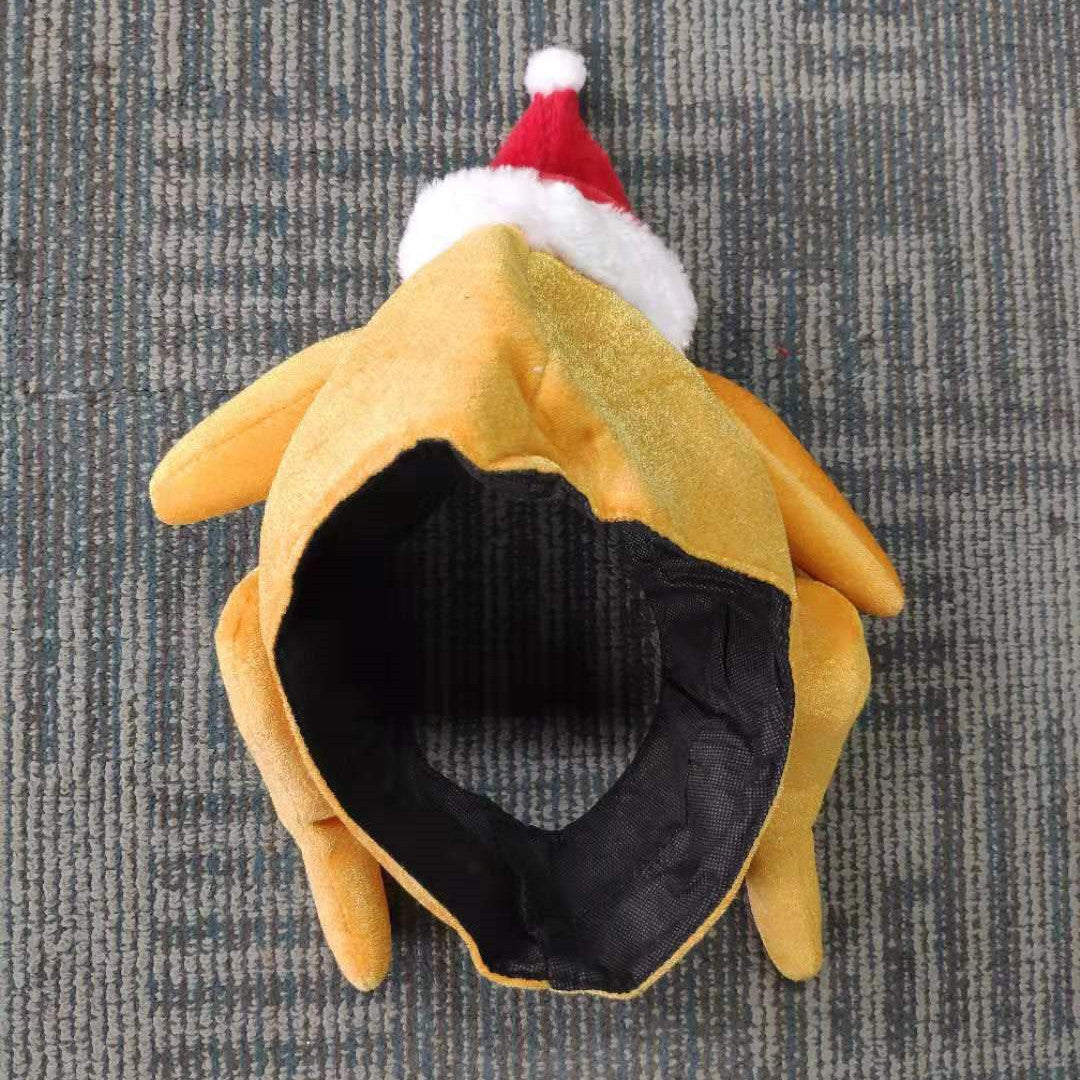KFX-3959229 Full Face Plush Turkey Hat for Thanksgiving Costume Dress-Up Party