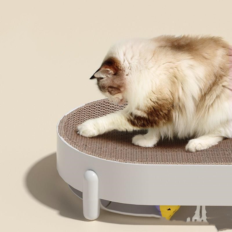 KFX-3960381 Multi-Functional Cat Scratch Board with Teaser Stick and Bell Ball