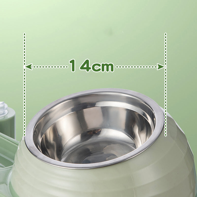 KFX-3961661 Automatic Elevated Cat Food and Water Bowl with Siphon Water Dispenser for Cats and Small Dogs