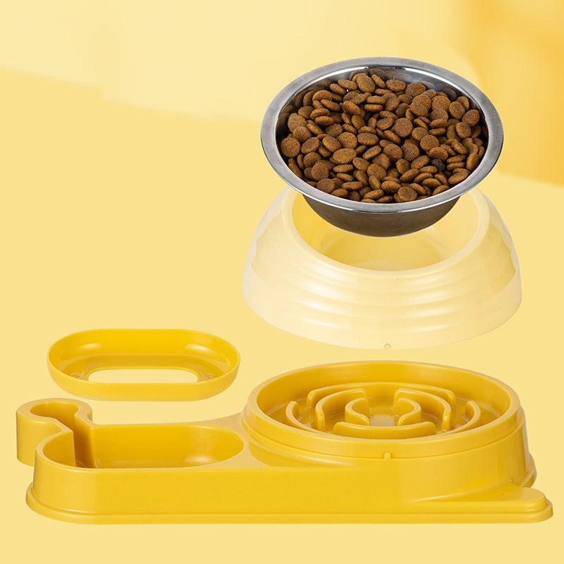 KFX-3961661 Automatic Elevated Cat Food and Water Bowl with Siphon Water Dispenser for Cats and Small Dogs