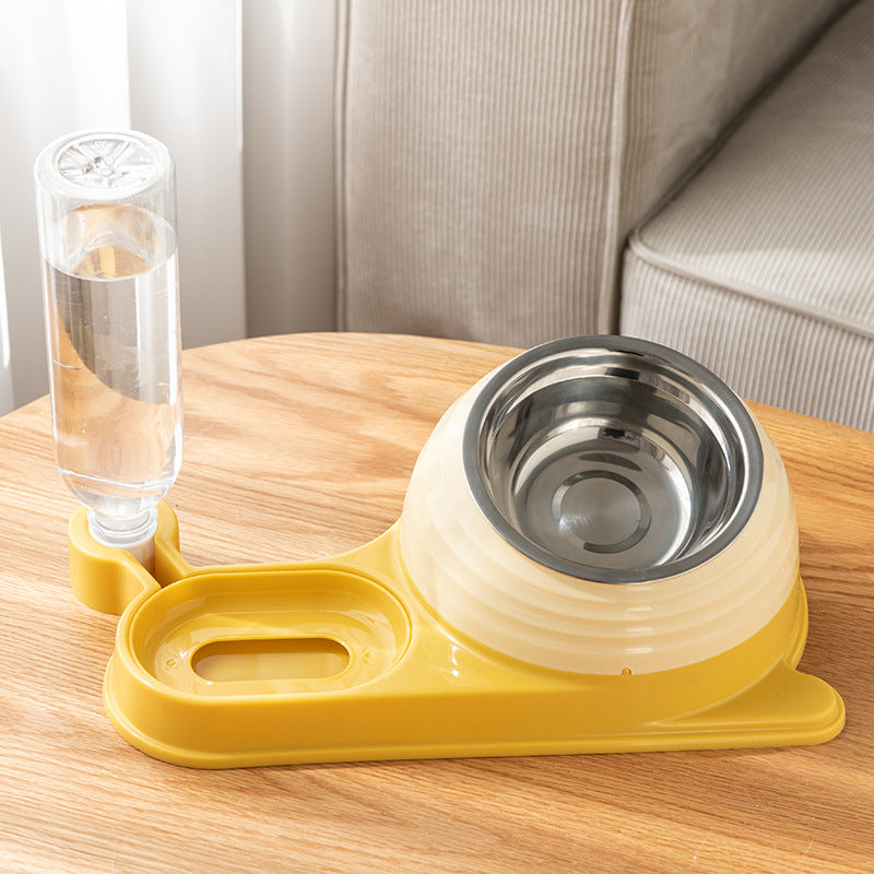 KFX-3961661 Automatic Elevated Cat Food and Water Bowl with Siphon Water Dispenser for Cats and Small Dogs