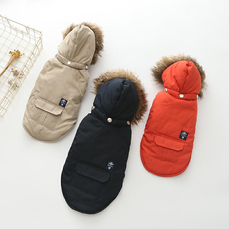 KFX-3962557 Cozy Cotton Dog Clothing for Autumn and Winter in Blue, Beige, and Red