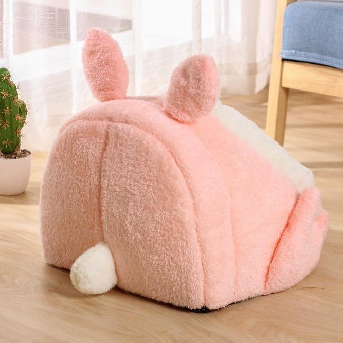 KFX-3963453 Cozy Semi-Closed Pink Screaming Rabbit Cat House for Autumn and Winter - Various Sizes Available