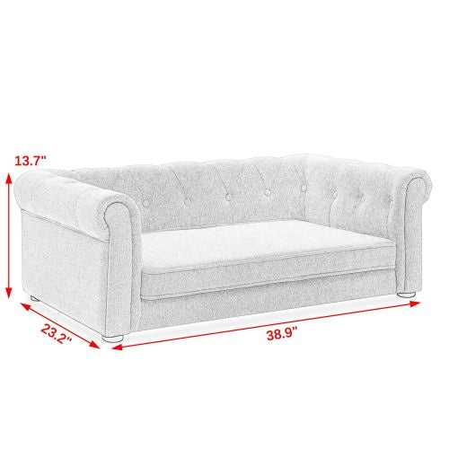 KFX-3964221 Elegant Raised Pet Sofa Bed for Medium and Large Dogs in Dark Gray, Durable and Comfortable Design