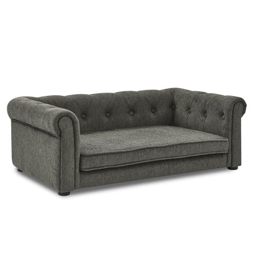 KFX-3964221 Elegant Raised Pet Sofa Bed for Medium and Large Dogs in Dark Gray, Durable and Comfortable Design