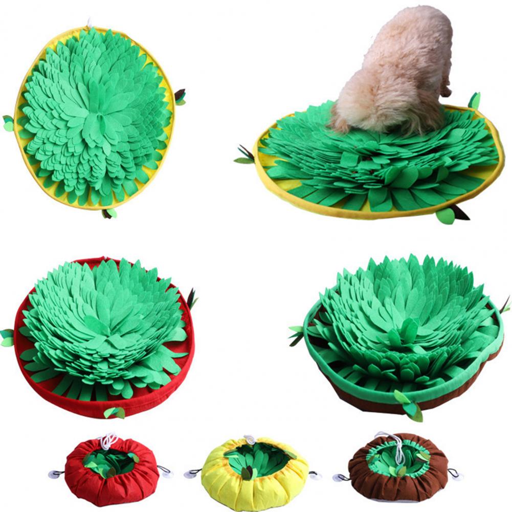 KFX-3964989 Interactive Sniffing Pad for Dogs - Educational Food Training Toy in Red, Yellow, and Coffee