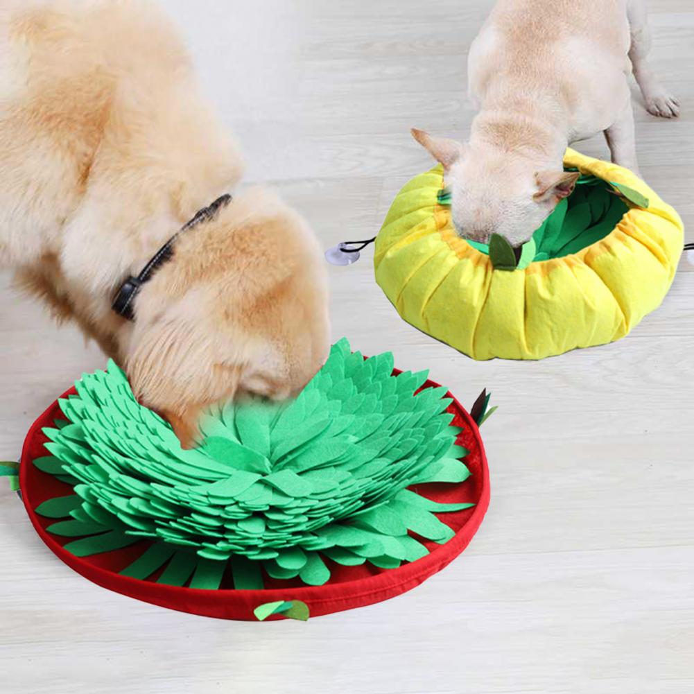 KFX-3964989 Interactive Sniffing Pad for Dogs - Educational Food Training Toy in Red, Yellow, and Coffee