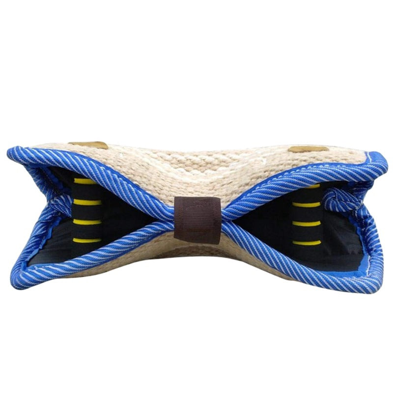 KFX-3965629 Durable Bite Pillow for Dog Training with Soft Handles and Tear-Resistant Hemp Material