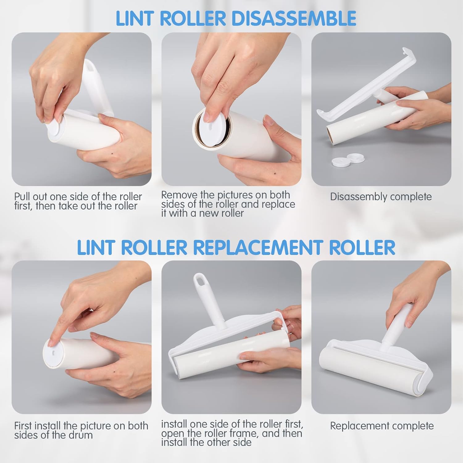 KFX-3967421 Super Wide Lint Roller with Retractable 4ft Handle for Efficient Pet Hair Removal