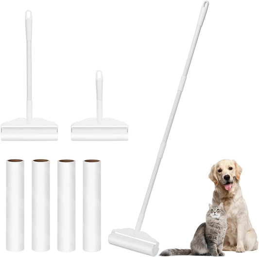 KFX-3967421 Super Wide Lint Roller with Retractable 4ft Handle for Efficient Pet Hair Removal