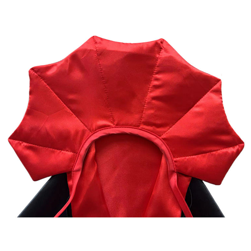KFX-3967549 Red and Purple Pointed Devil Cloak with Hat for Pets – Free Size Polyester Halloween Costume