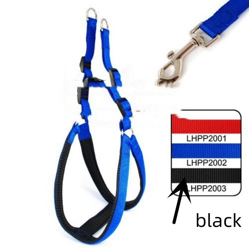 KFX-3969725 Soft Lining Polypropylene Foam Pet Harness with Traction Belt in Blue, Black, and Red