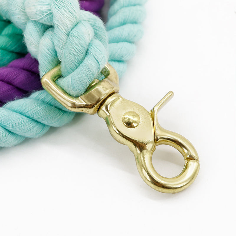 KFX-3975485 Double-Headed Dog Walking Rope - 150cm Length, Durable and Comfortable Design in Pink, Green, Blue, or Orange