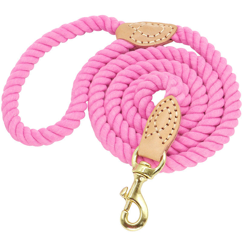KFX-3975485 Double-Headed Dog Walking Rope - 150cm Length, Durable and Comfortable Design in Pink, Green, Blue, or Orange