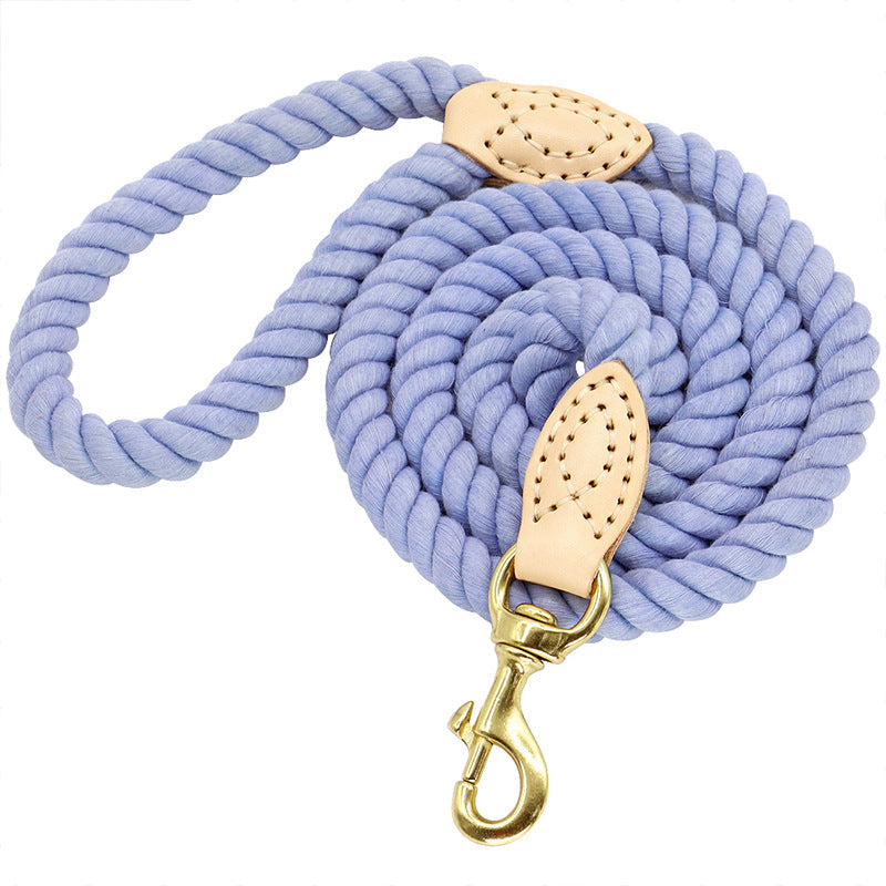 KFX-3975485 Double-Headed Dog Walking Rope - 150cm Length, Durable and Comfortable Design in Pink, Green, Blue, or Orange